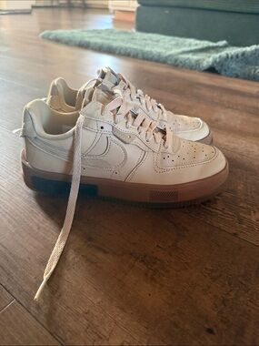 Nike Women’s Cream and Brown Low-Top Sneakers